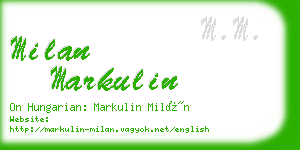 milan markulin business card
